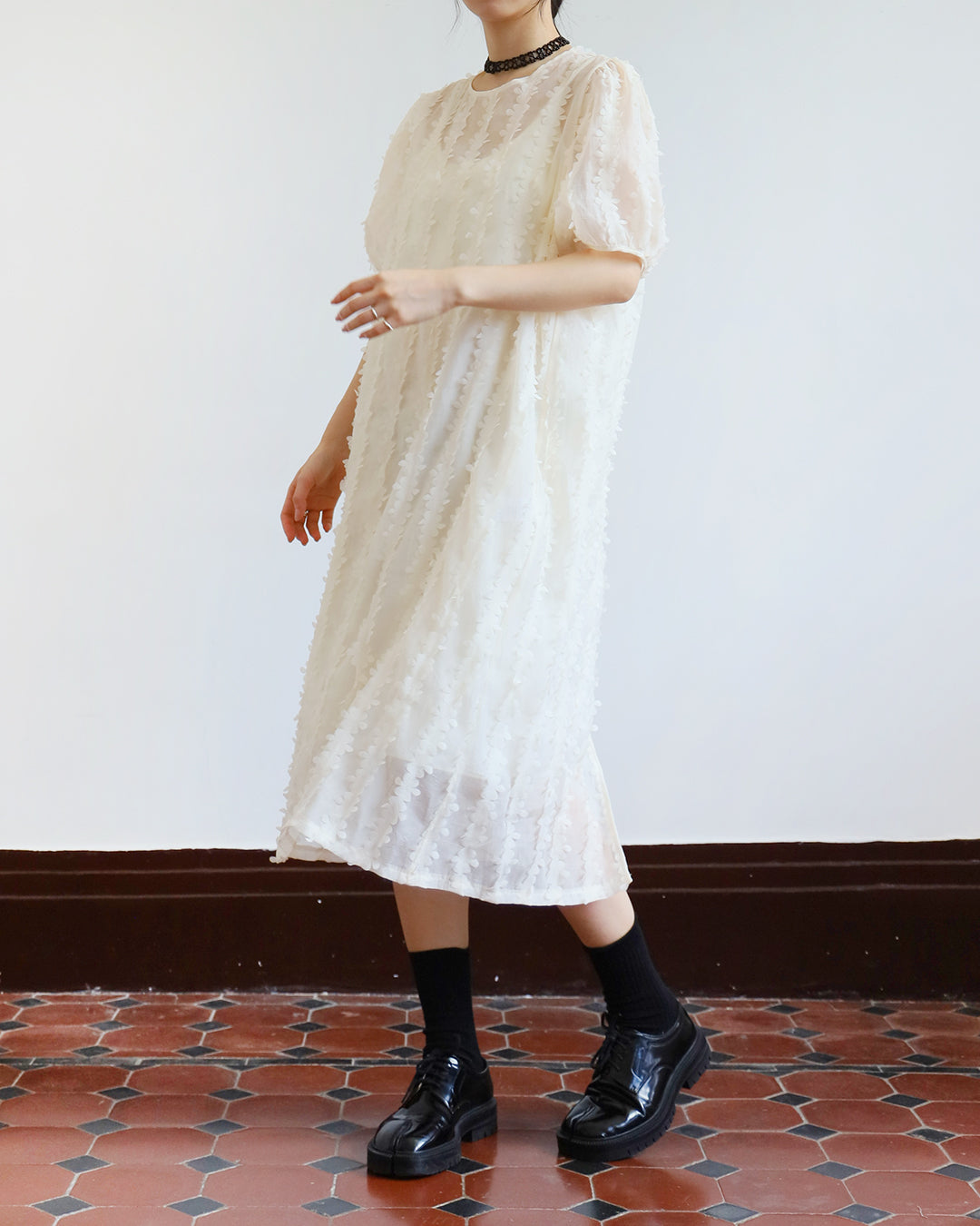 Texture Fabric Tie Back Dress