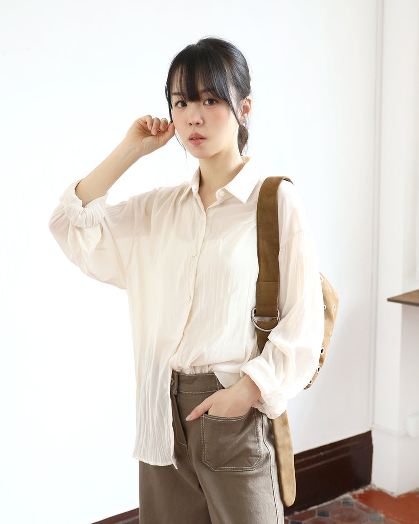 Crinkle Fabric Shirt (2 color)