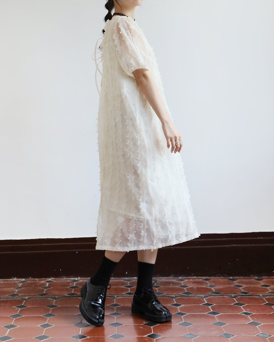 Texture Fabric Tie Back Dress