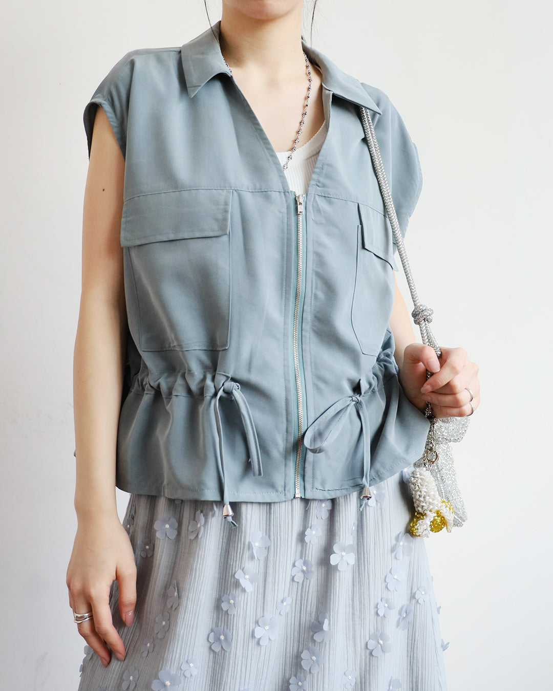 Front Pocket Drawstring Vest