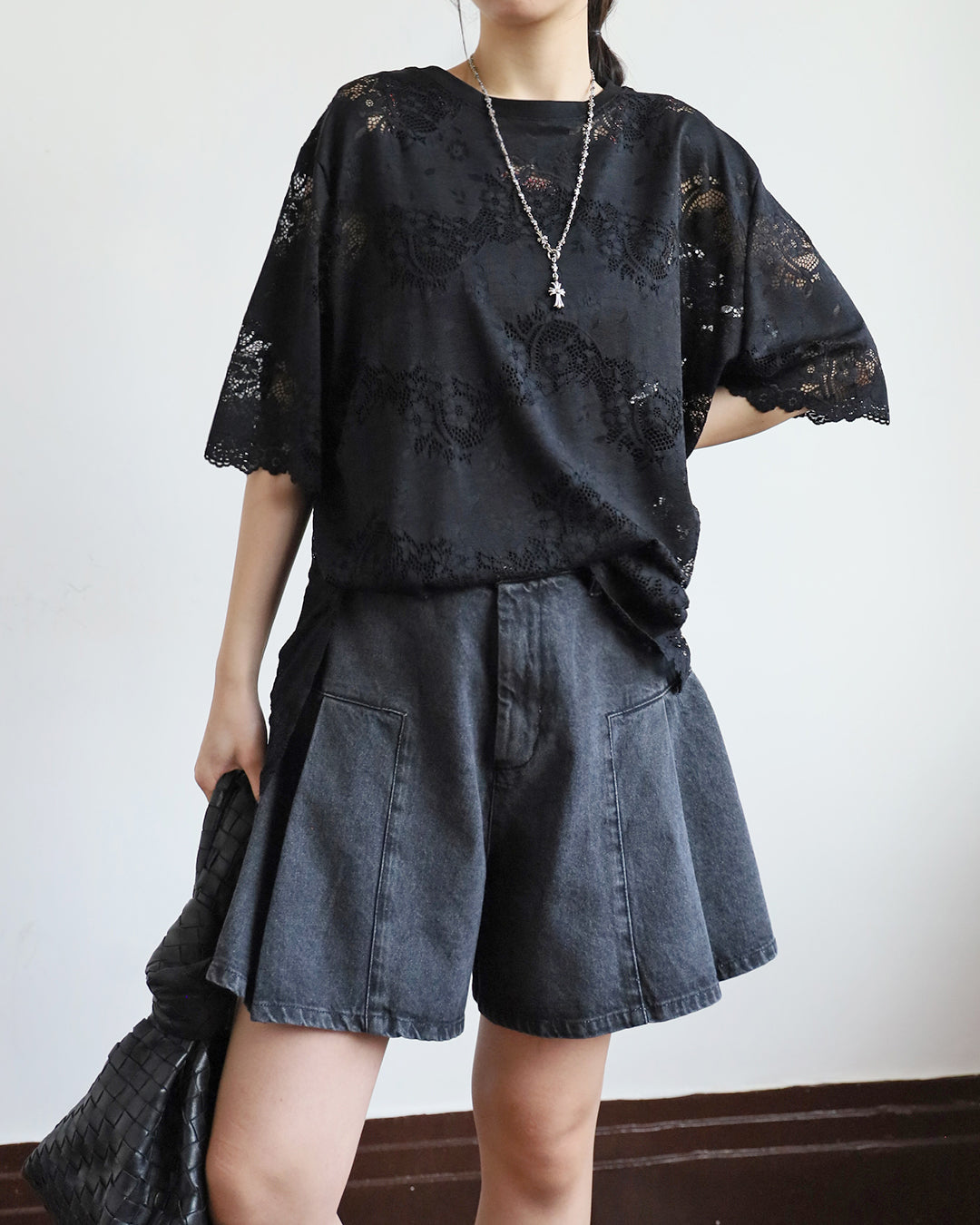 Pleated Denim Shorts (2 colors | Size S-L)