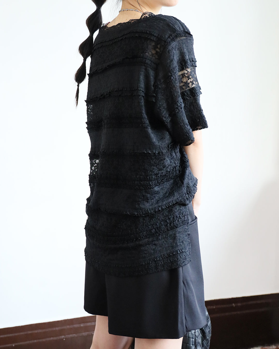 V-Neck Lace Trim Top (2 colors)
