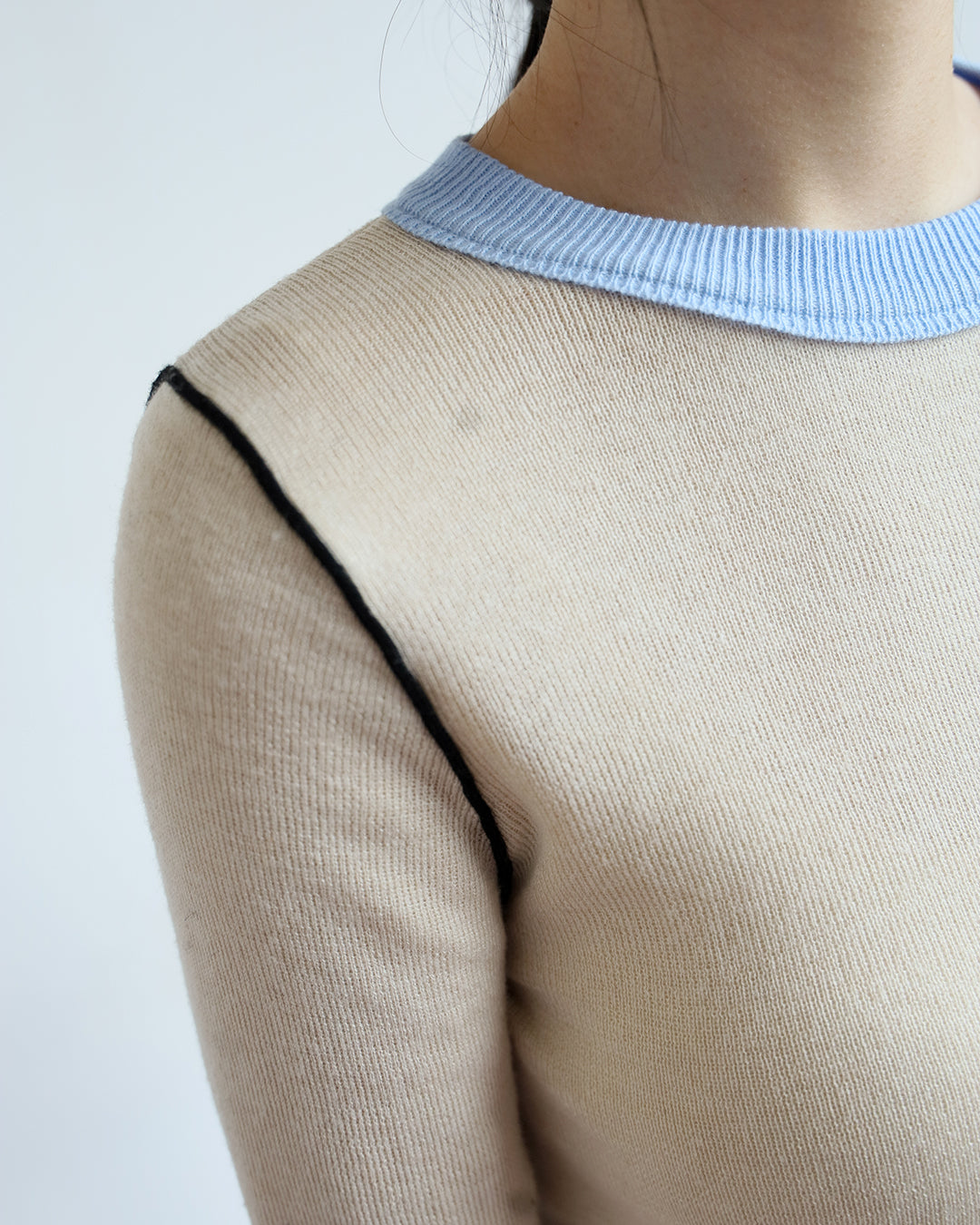 Contrast Collar Knit Top (4 color)