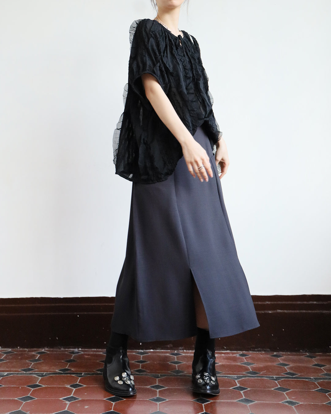 Front Split Midi Skirt (2 colors)