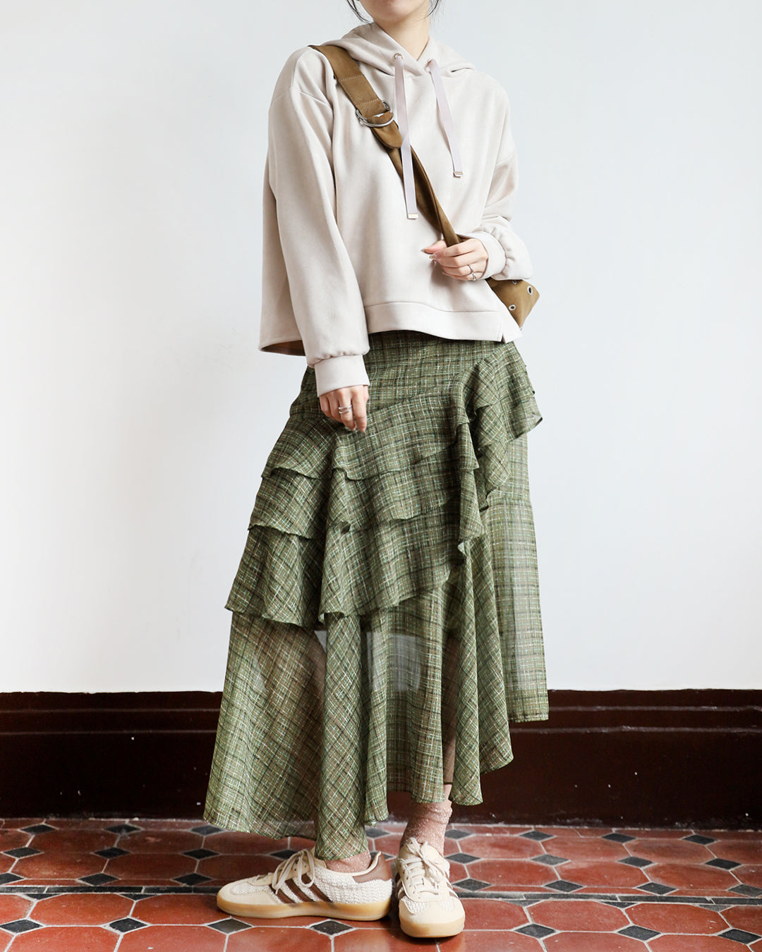 Pattern Ruffle Layer Skirt (2 color)