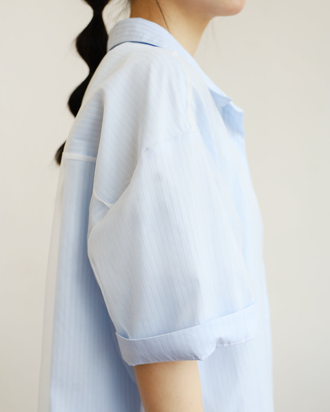 Mesh Layer Pinstripe Shirt (3 colors)