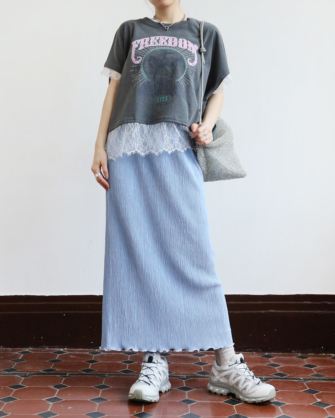 Lace Layer Printed Tee