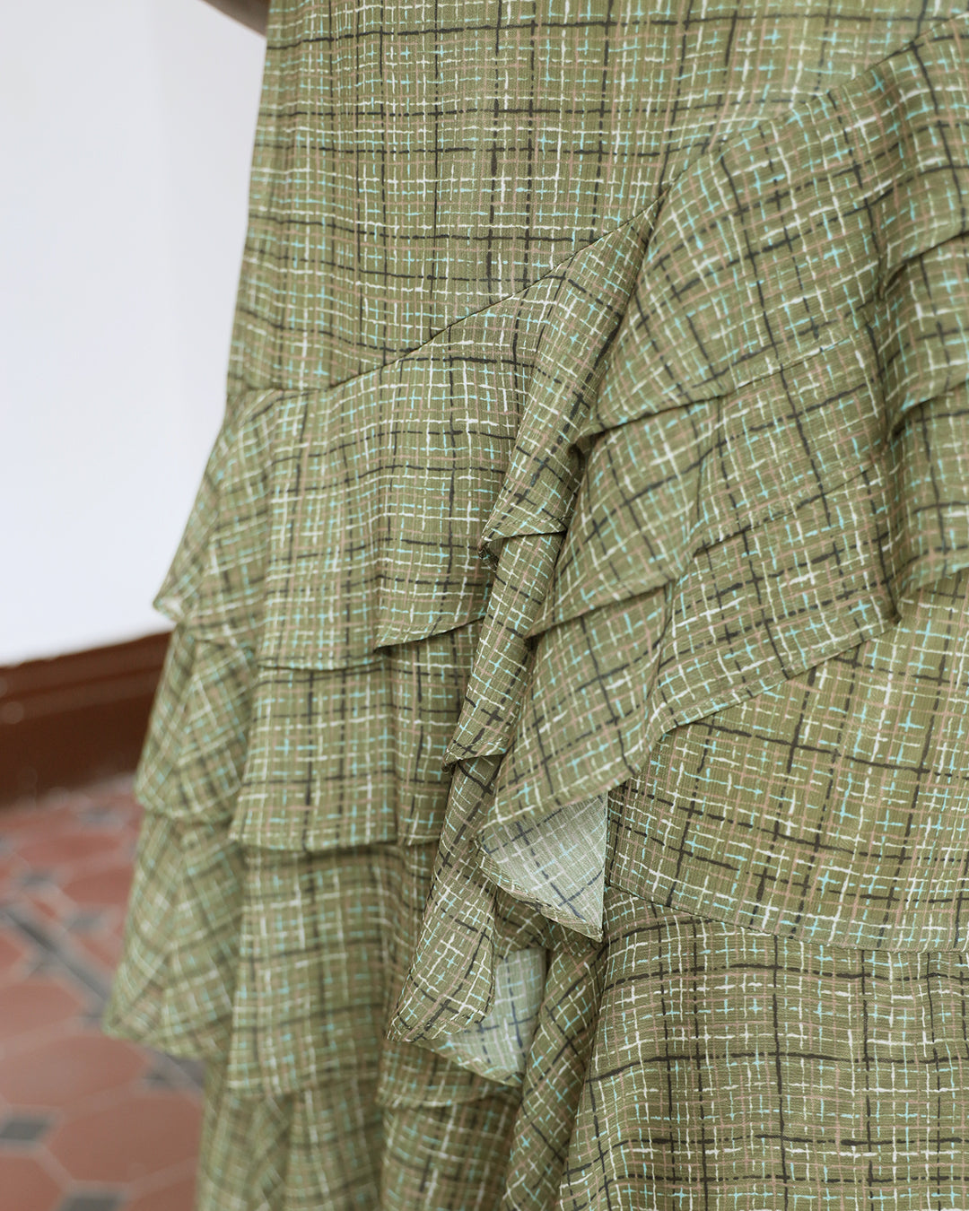 Pattern Ruffle Layer Skirt (2 color)