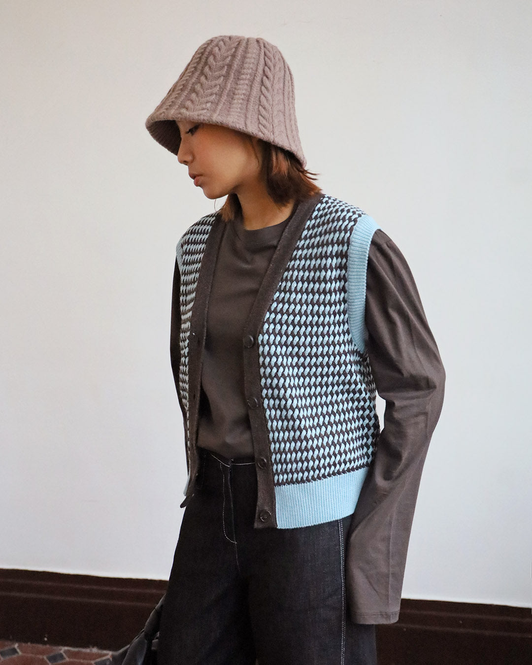 Button Front Knitted Outer