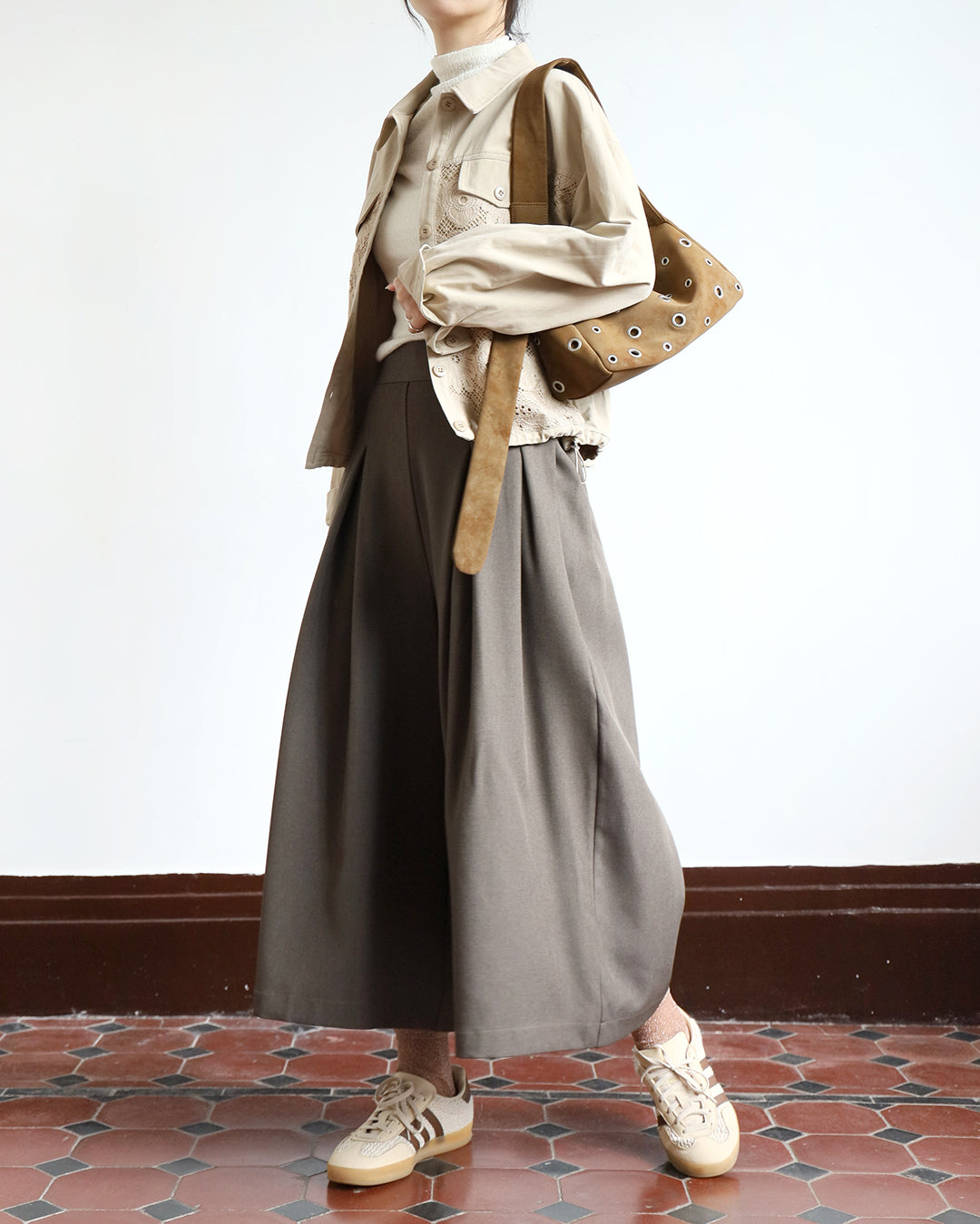 Mix Fabric Embroidery Jacket (2 color)