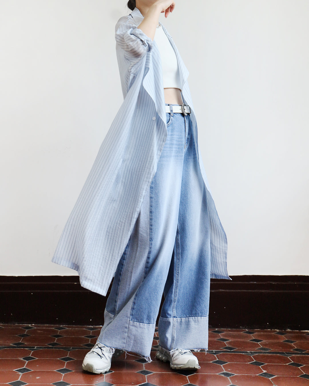 Wide Leg Patch Jeans (Size S-XL)