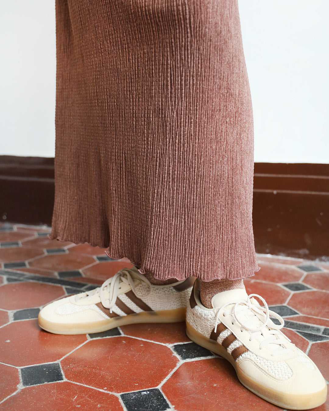 Crinkle Velvet Pencil Skirt (6 color)