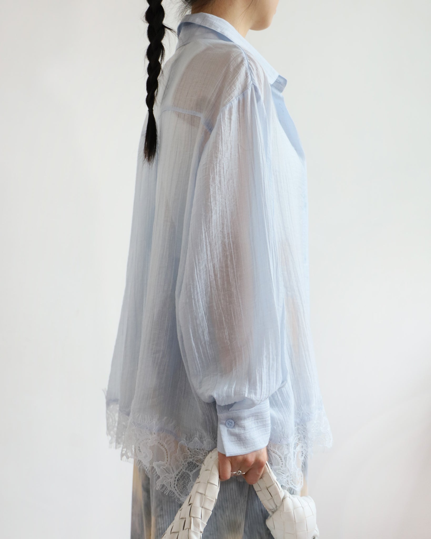 Lace Hem Shirt (2 colors)