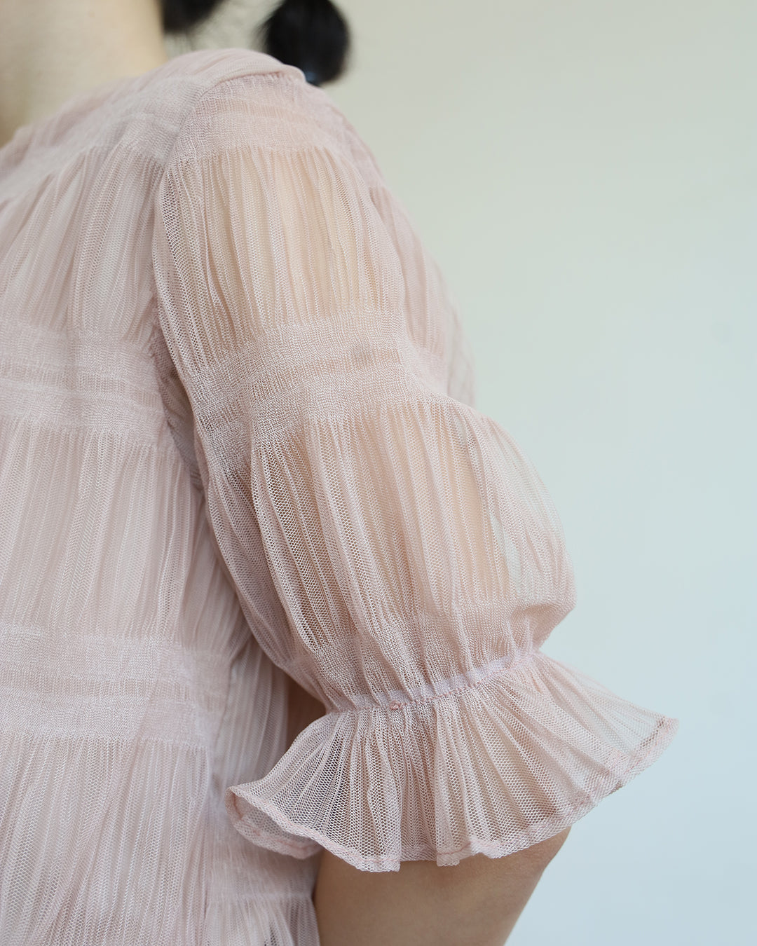 Mesh Ruched Layer Top (3 color)