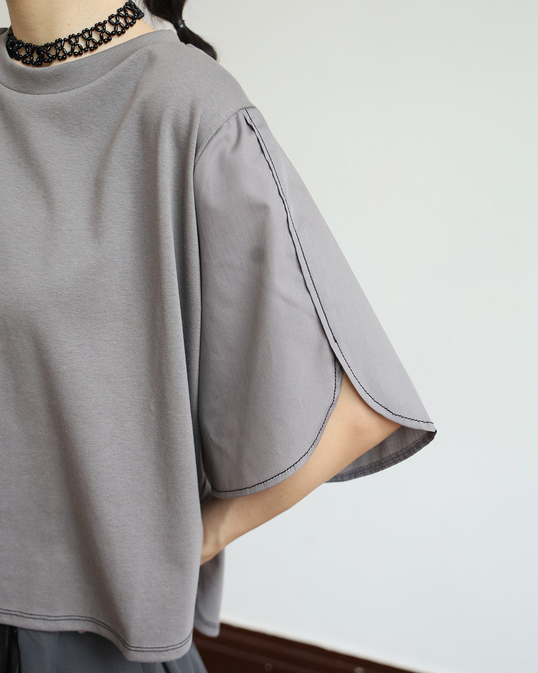 JAPAN BRAND - Mix Fabric Top (4 color)