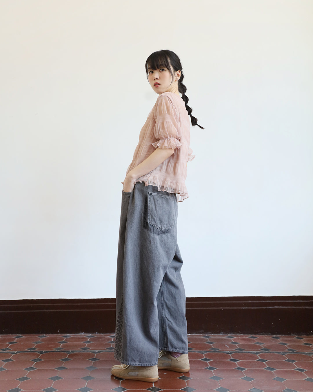 Japan Brand-Grey Mix Fabric Jeans