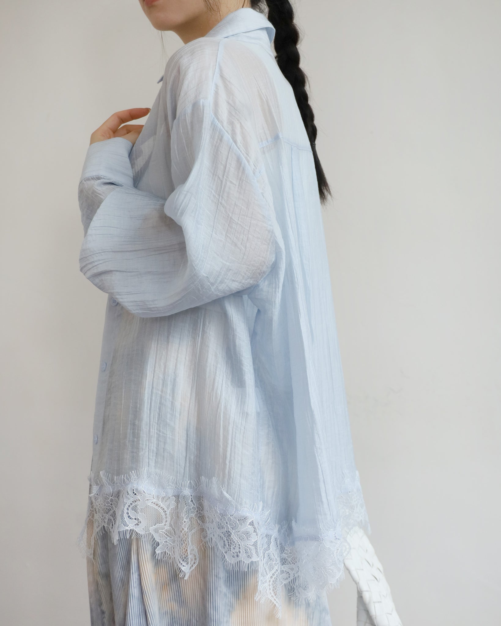 Lace Hem Shirt (2 colors)