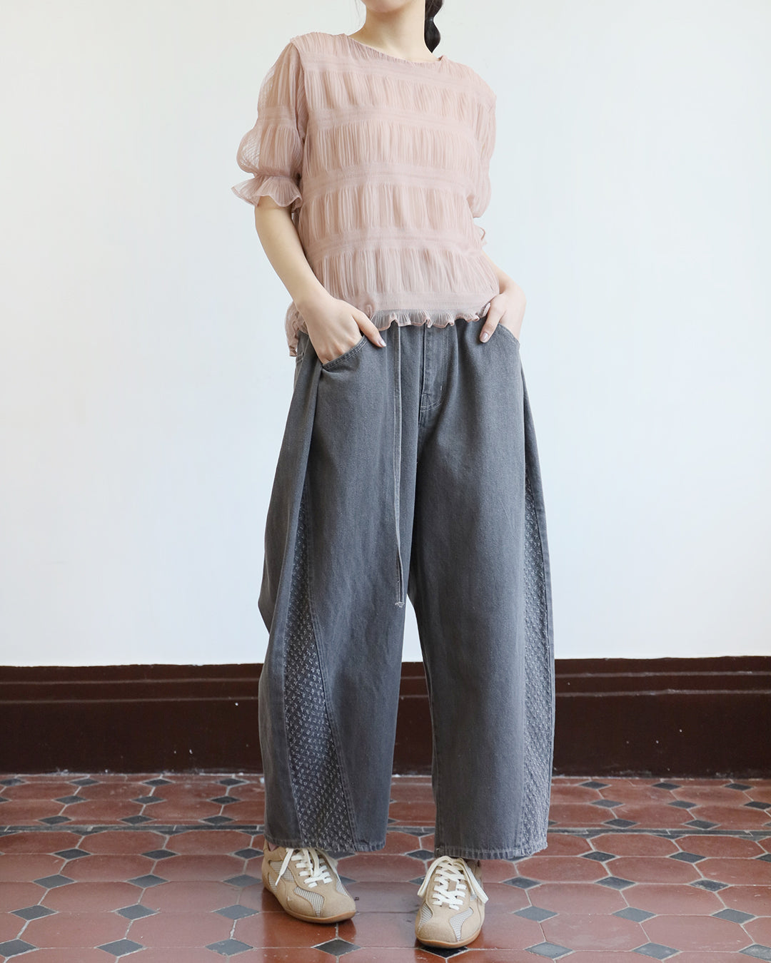 Japan Brand-Grey Mix Fabric Jeans