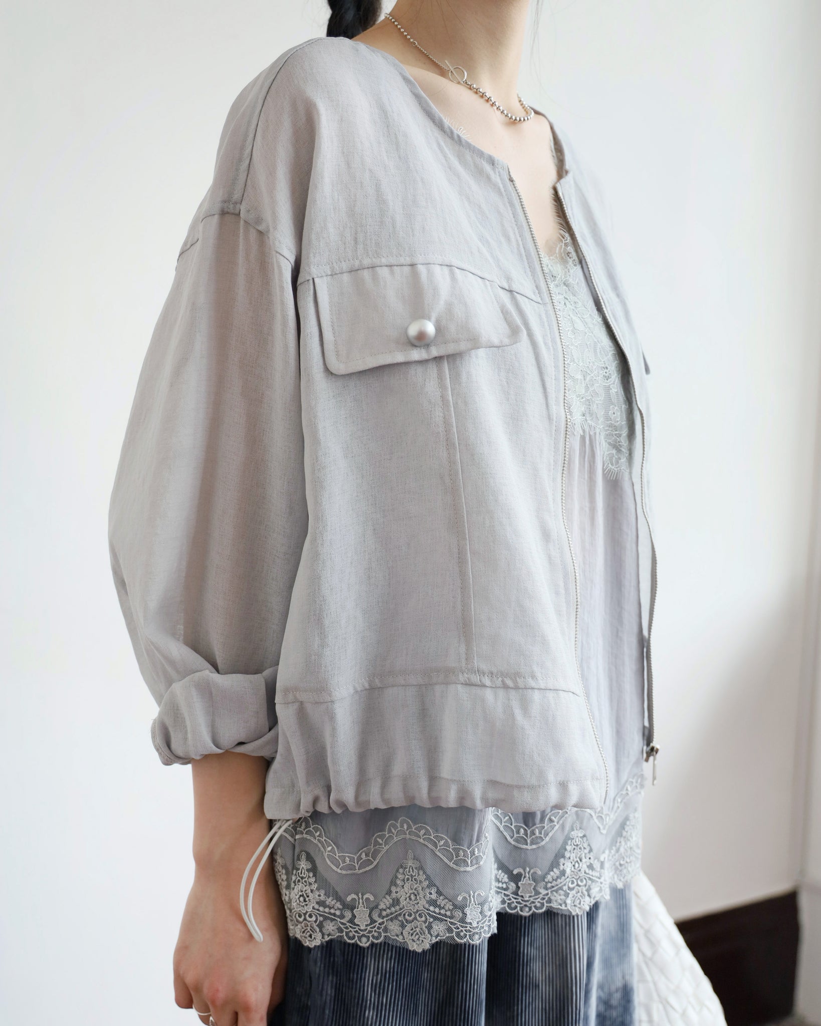 Mesh Drawstring Outer (3 colors)