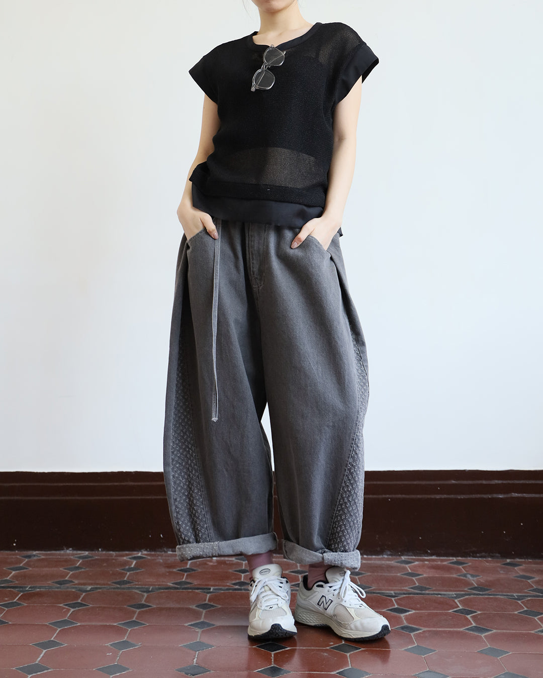 Japan Brand-Grey Mix Fabric Jeans
