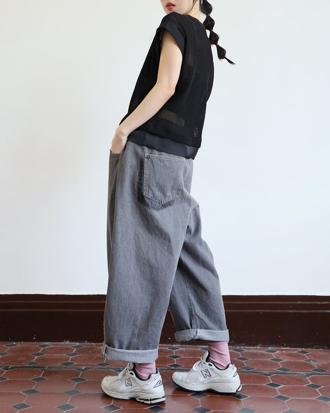Japan Brand-Grey Mix Fabric Jeans