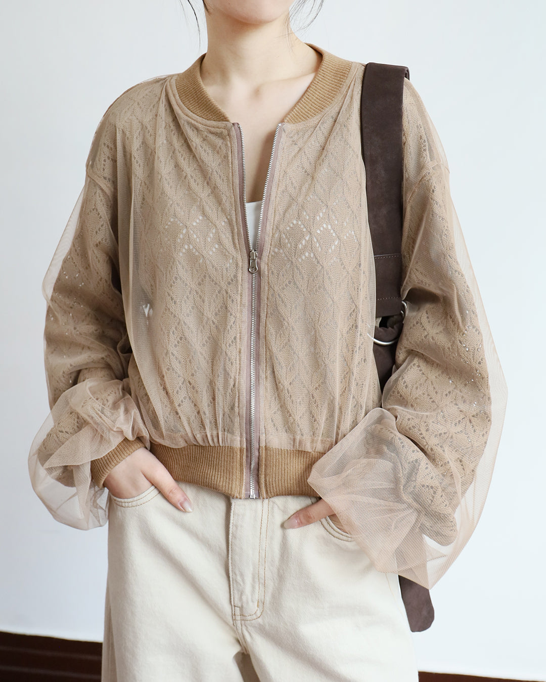 Reversible Mesh Layer Crochet Jacket (2 color)