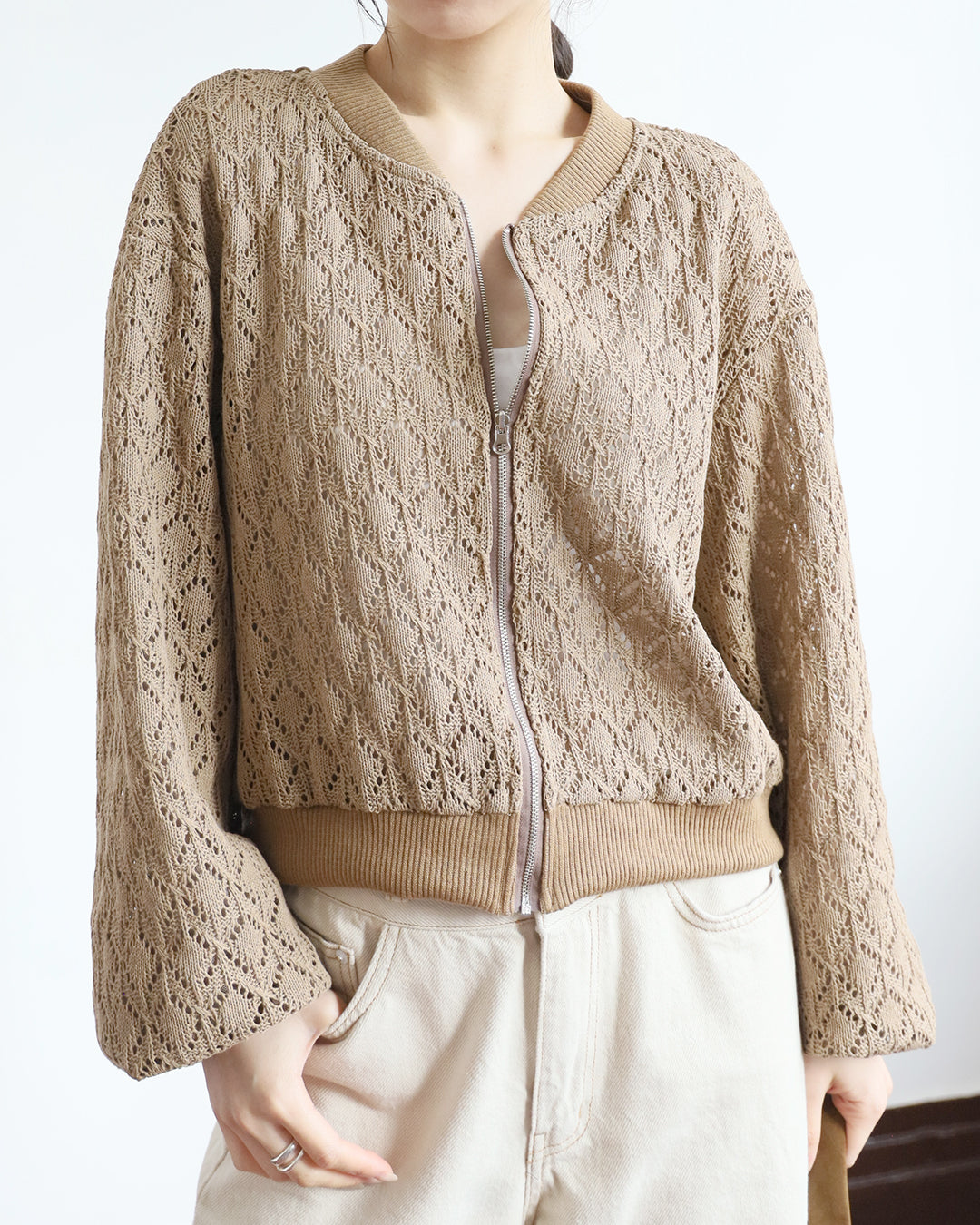 Reversible Mesh Layer Crochet Jacket (2 color)