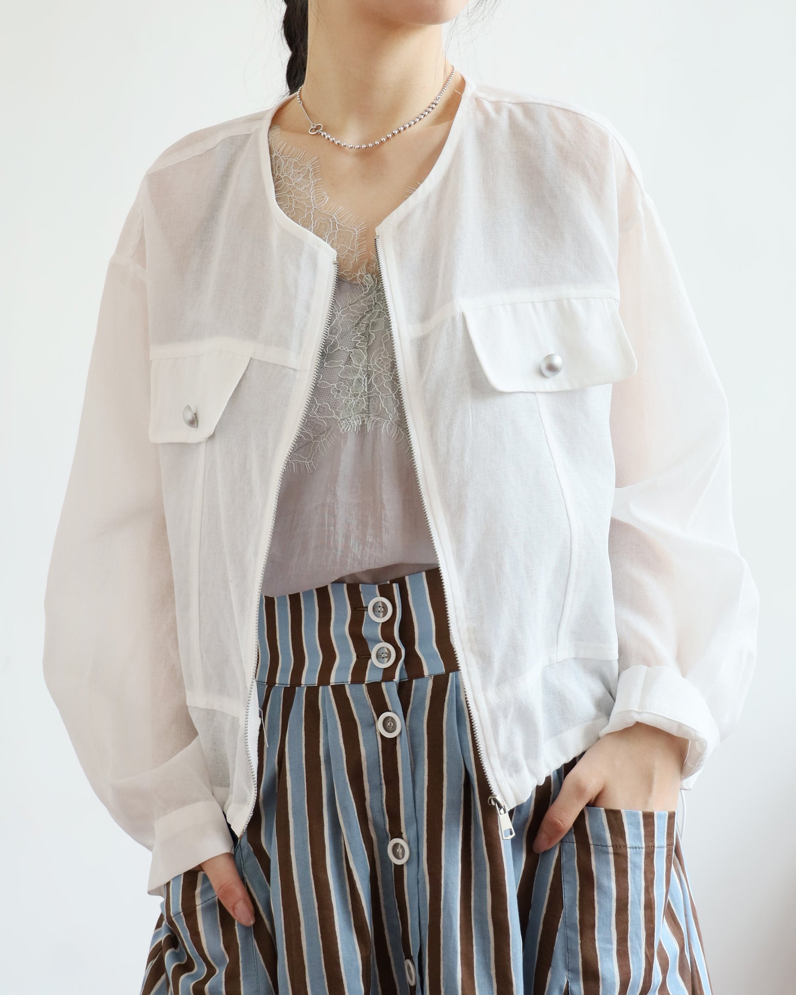 Mesh Drawstring Outer (3 colors)