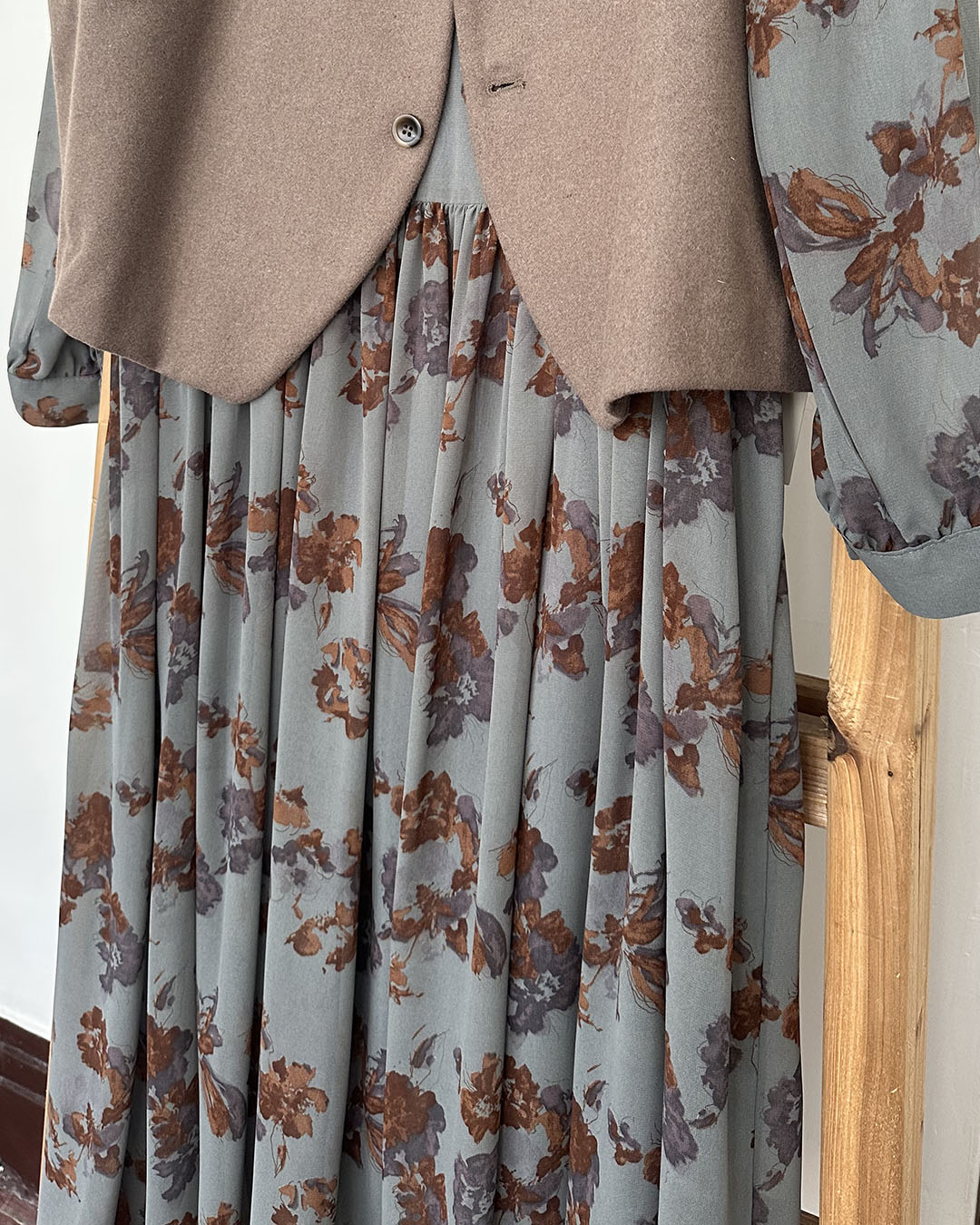 Floral Drawstring Chiffon Dress (3 color)