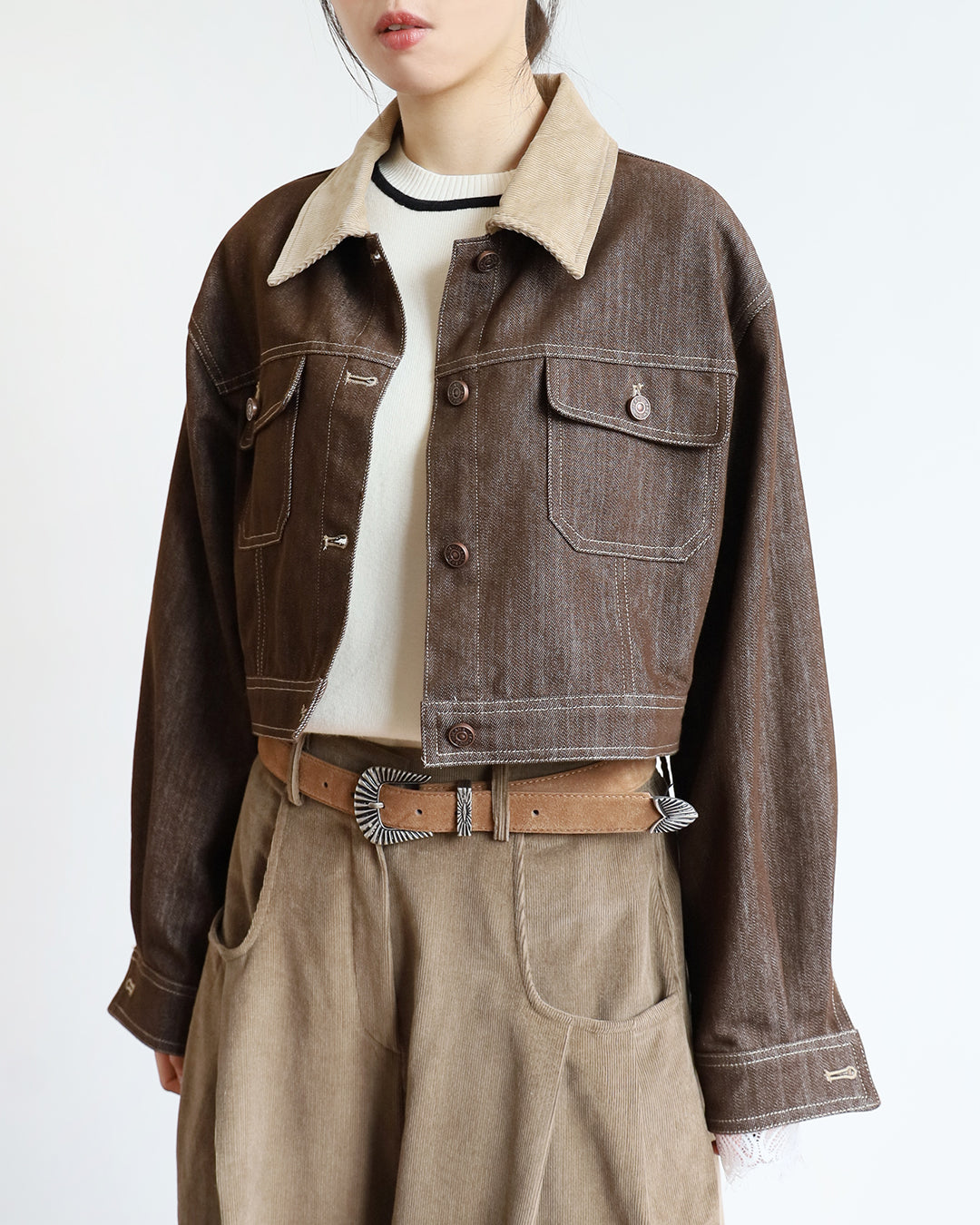 Western Buckles Suede Belt (2 color)