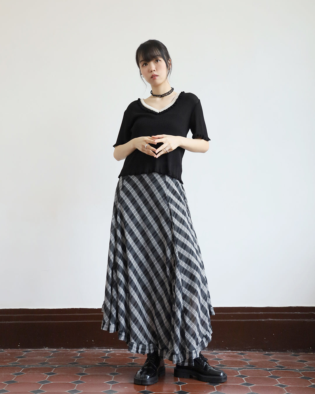 Ruffle Trimmed Knit Top