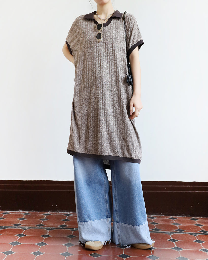 Contrast Trim Polo Dress (2 colors)