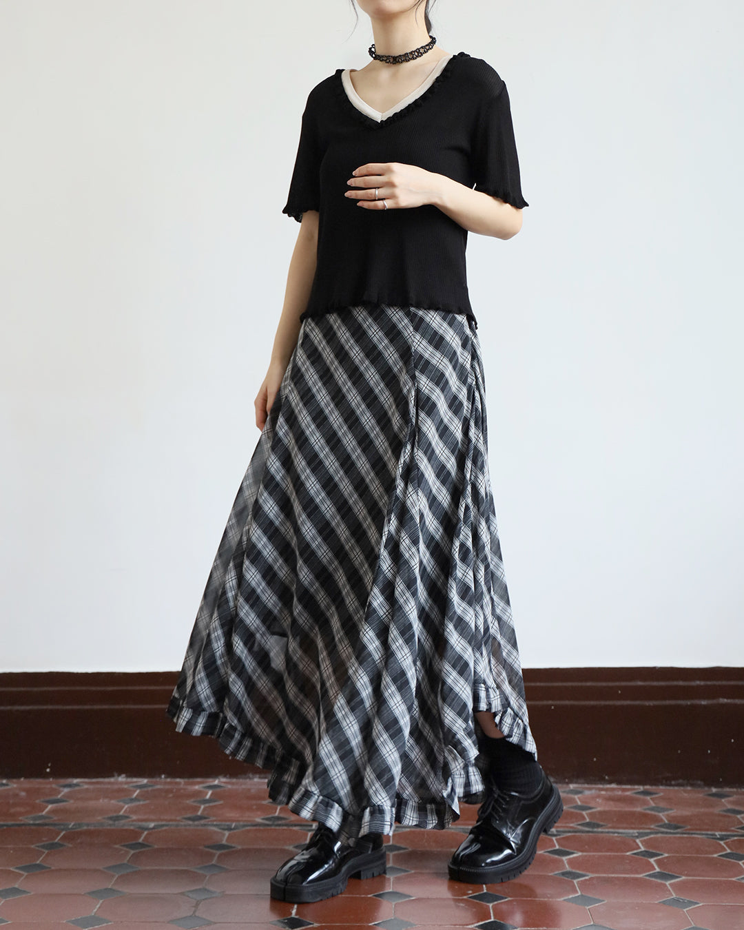 Ruffle Trimmed Knit Top