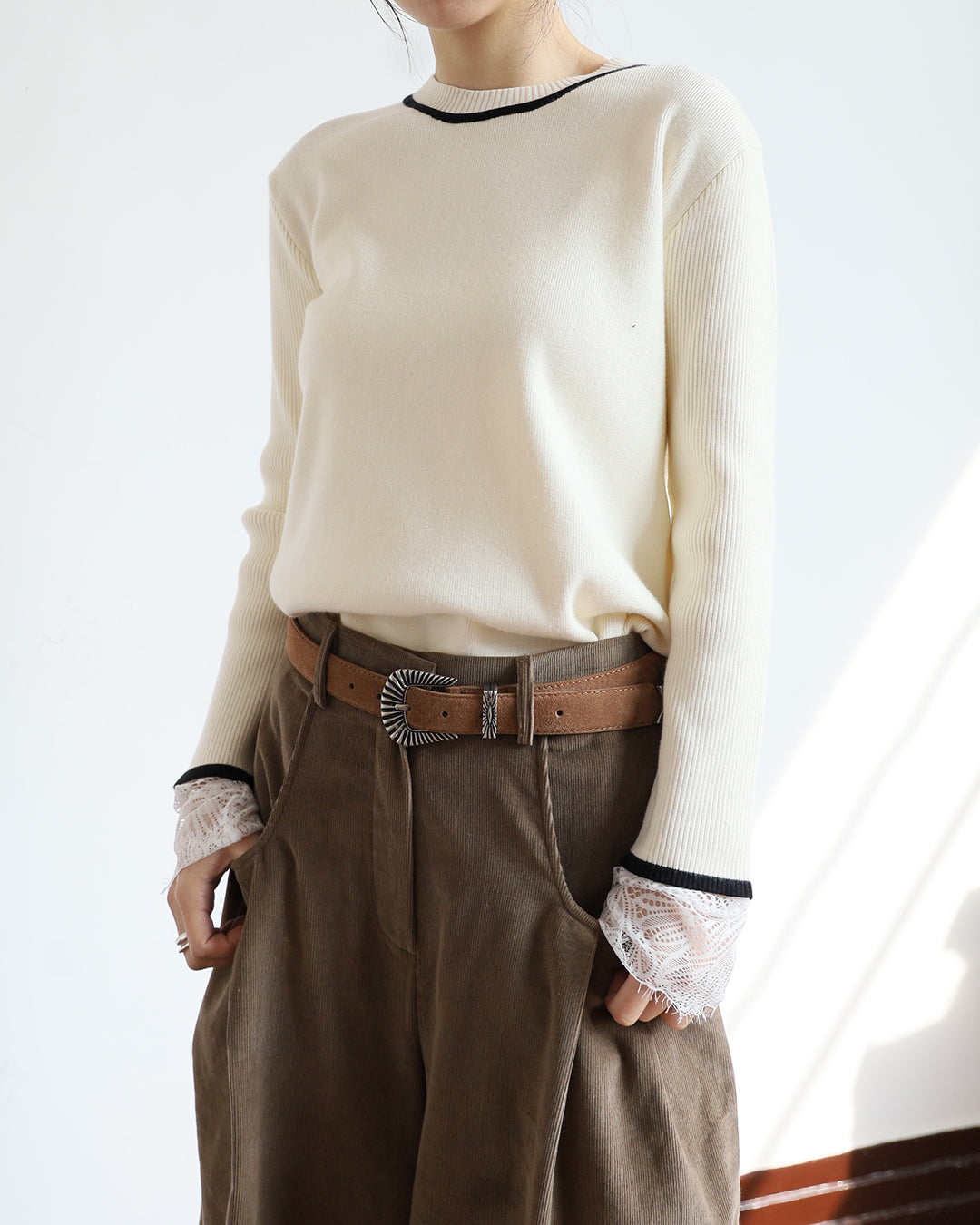 Western Buckles Suede Belt (2 color)