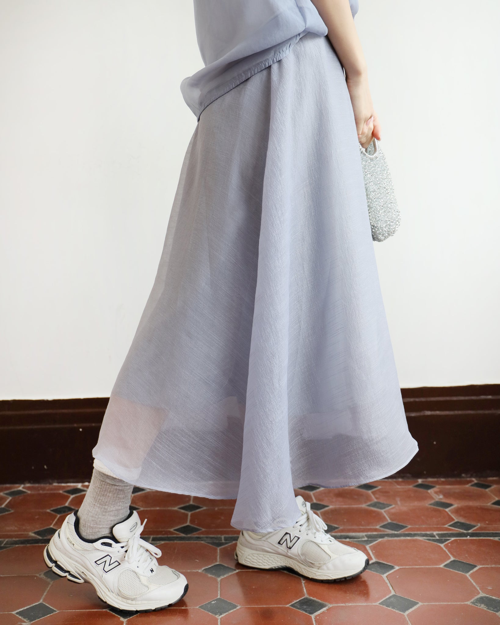 Mesh Layer Skater Skirt (2 colors)