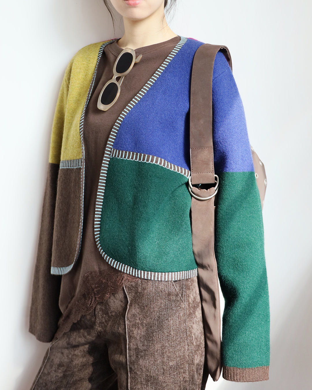 Color Block Knitted Outer