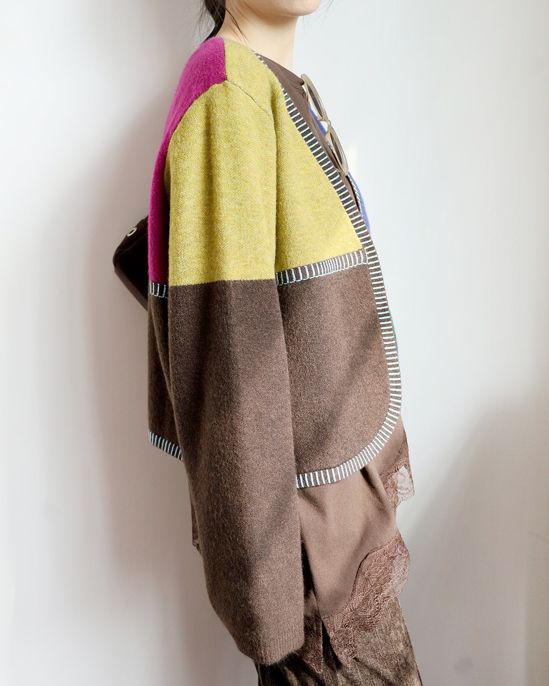 Color Block Knitted Outer