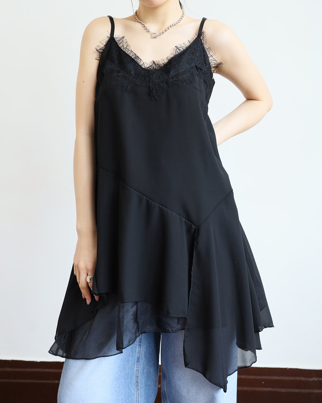Asymmetric Chiffon Cami Dress (2 colors)