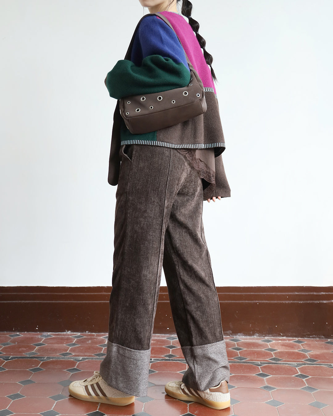 Color Block Knitted Outer