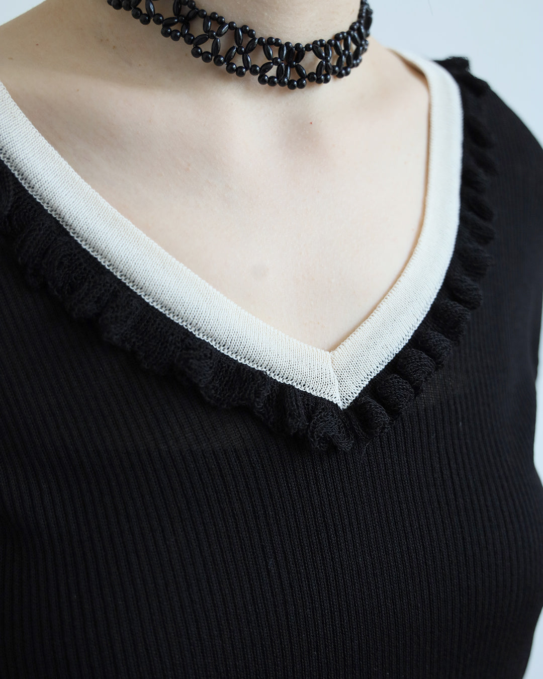 Ruffle Trimmed Knit Top