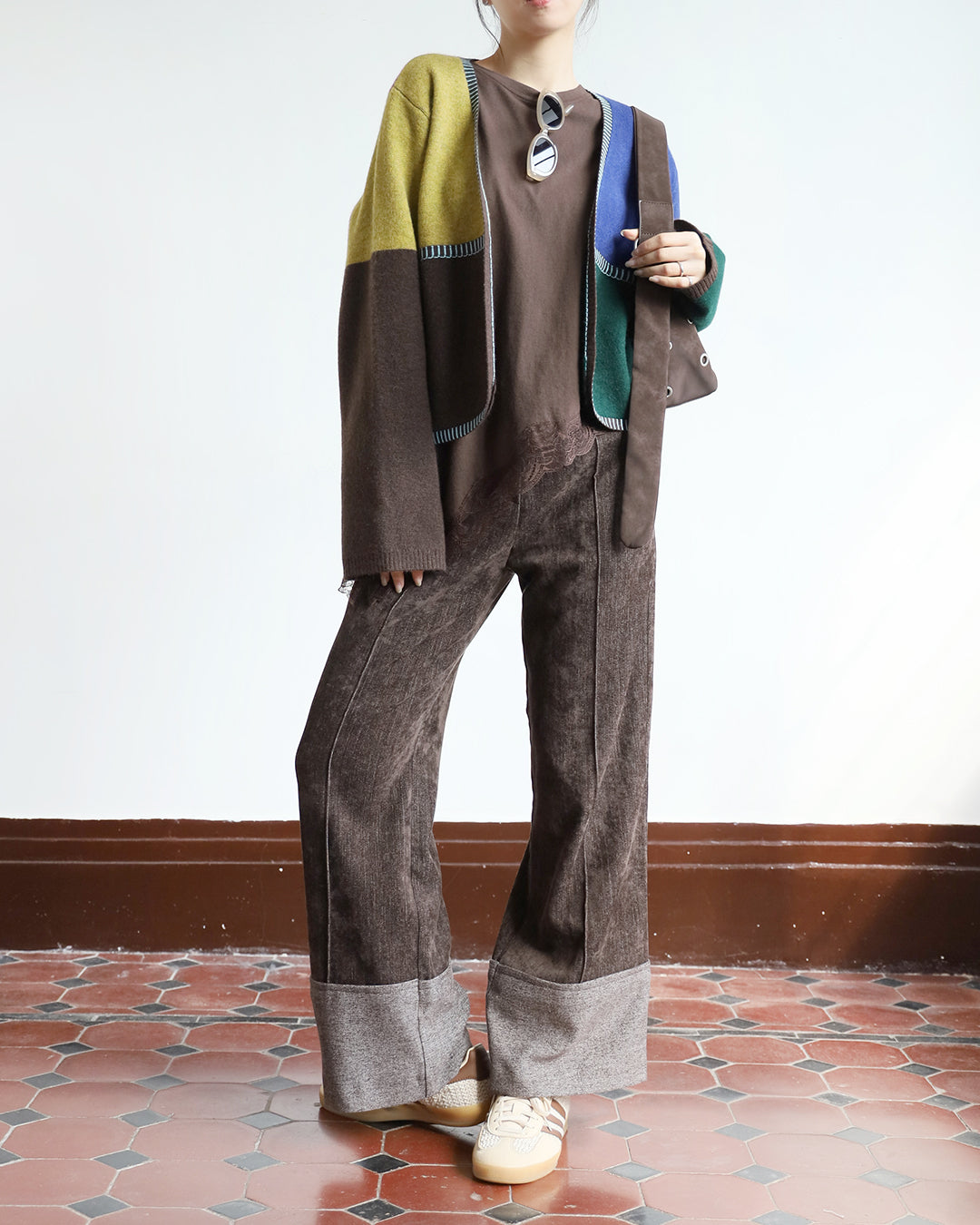 Color Block Knitted Outer