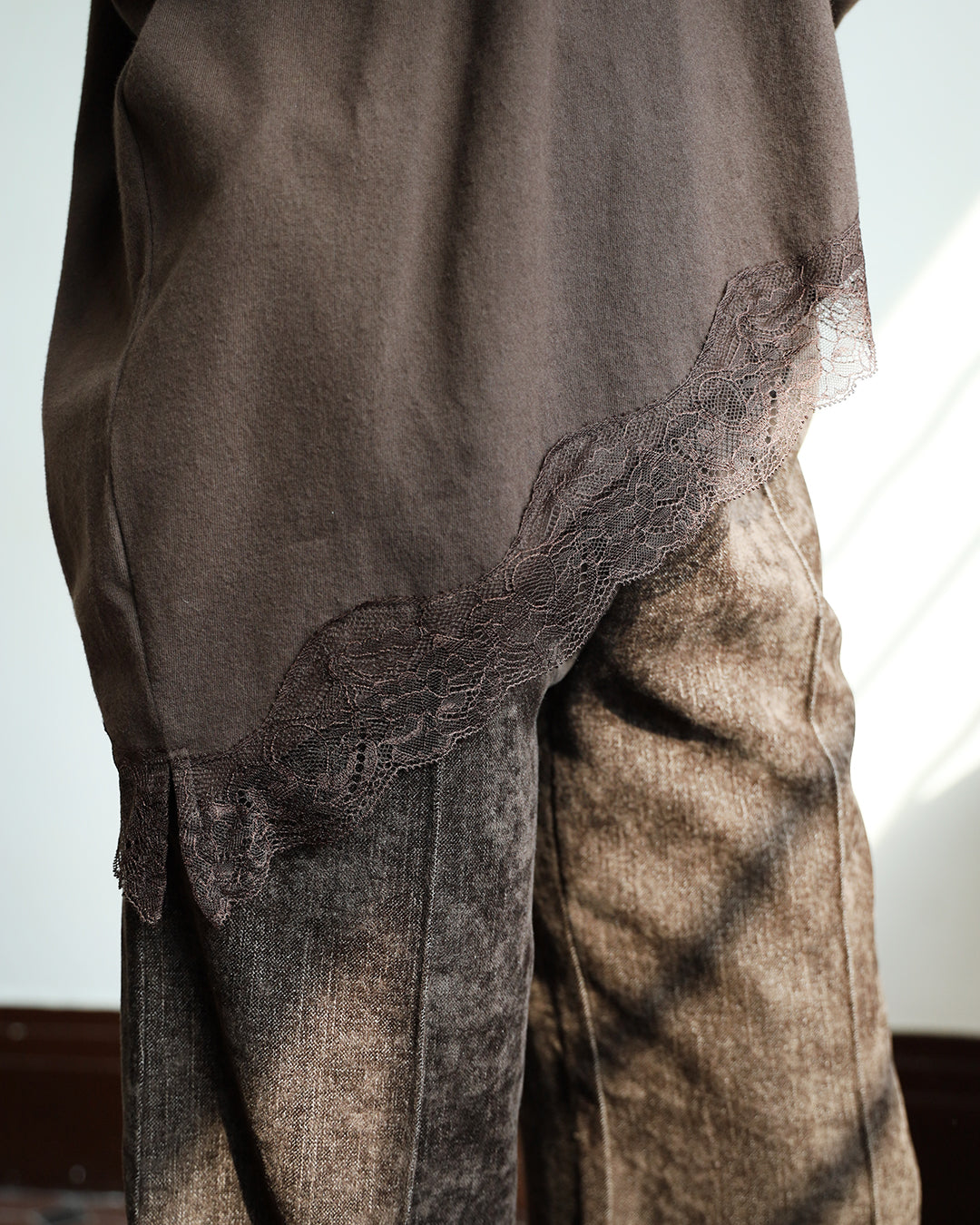 Asymmetric Lace Trim Top (4 color)