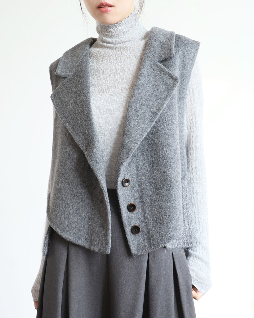 Mix Fabric Cashmere Vest (3 color)