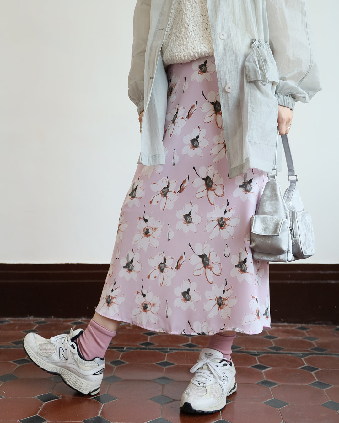 Floral Midi Skirt (2 color)