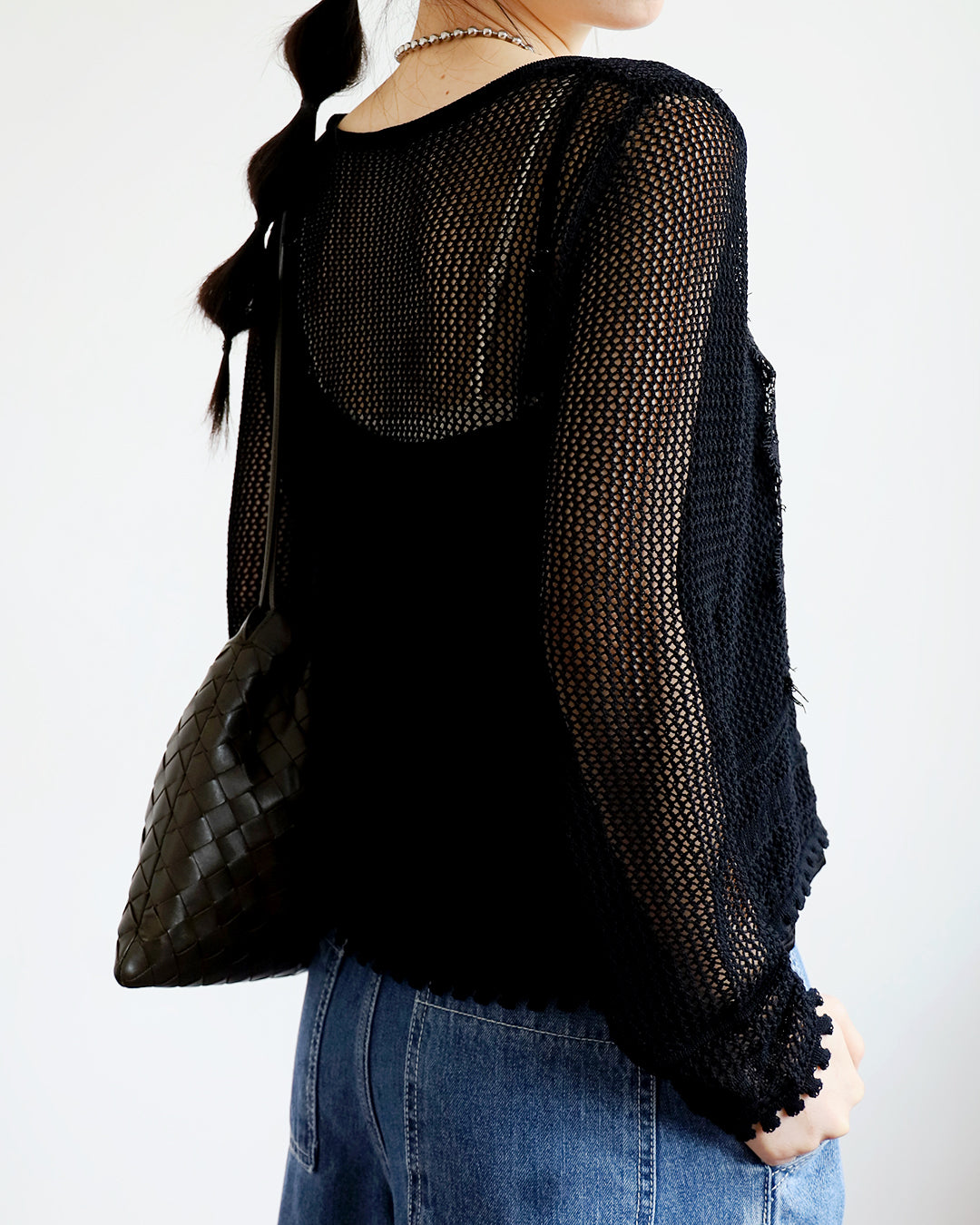 Lace Details Crochet Outer