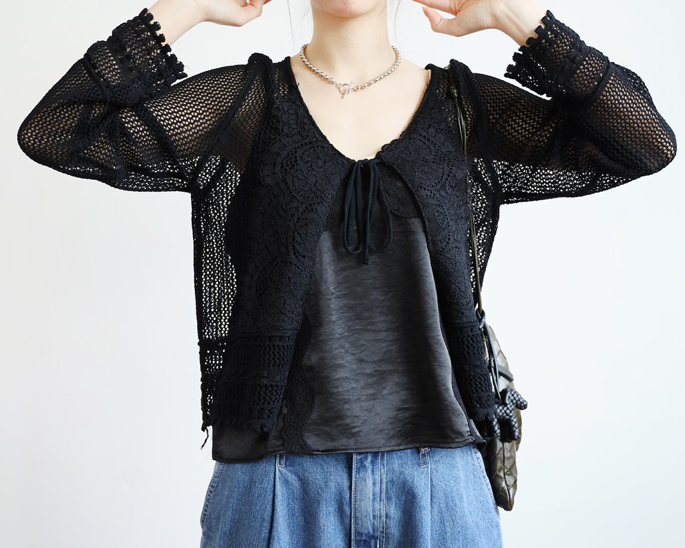 Lace Details Crochet Outer