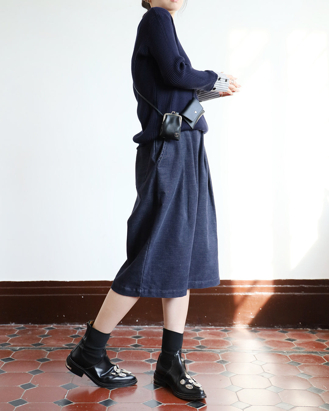 Corduroy Cropped Pants (2 color)