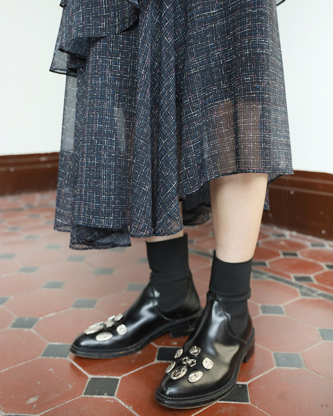 Pattern Ruffle Layer Skirt (2 color)