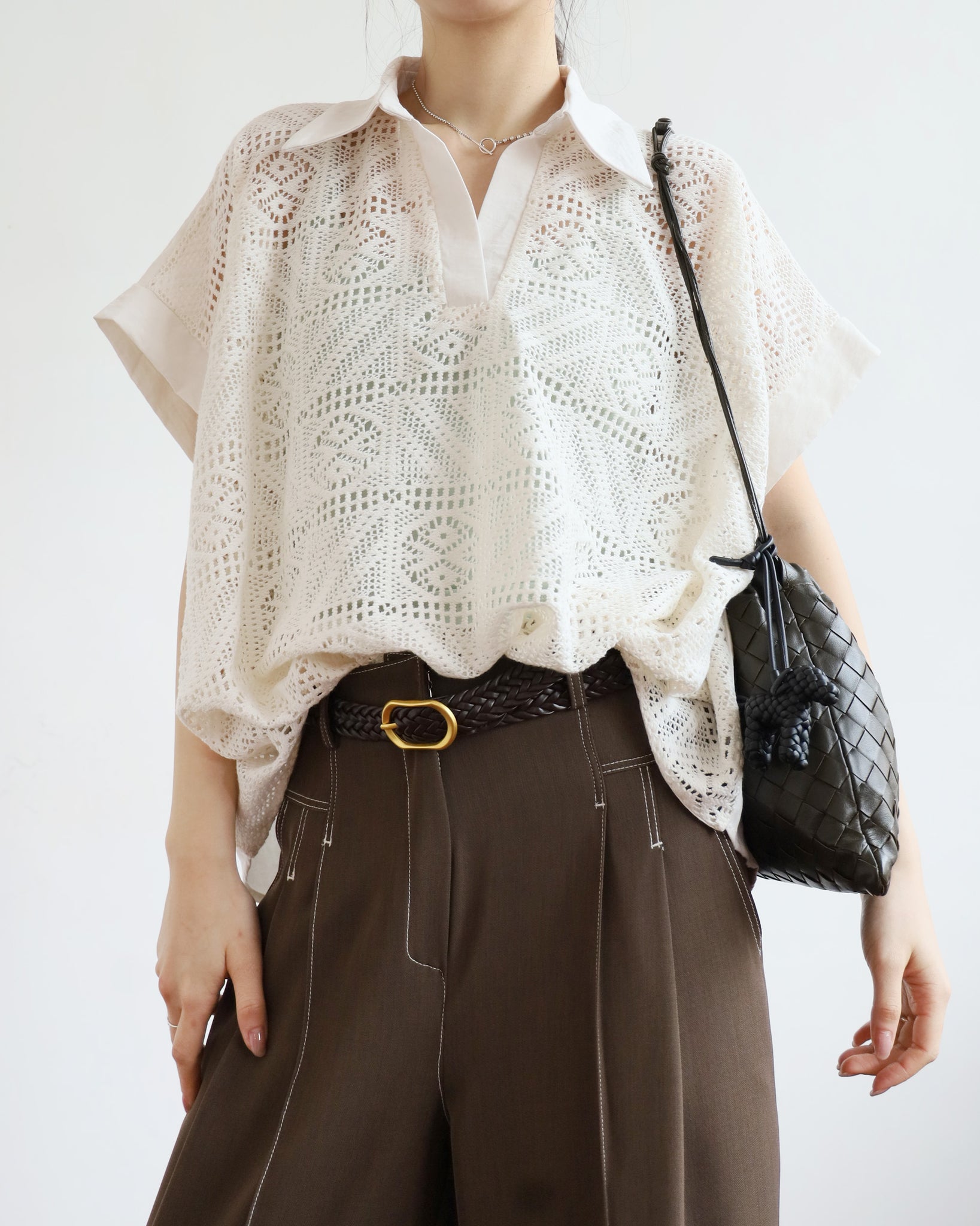 Ruched Lace Blouse (2 colors)