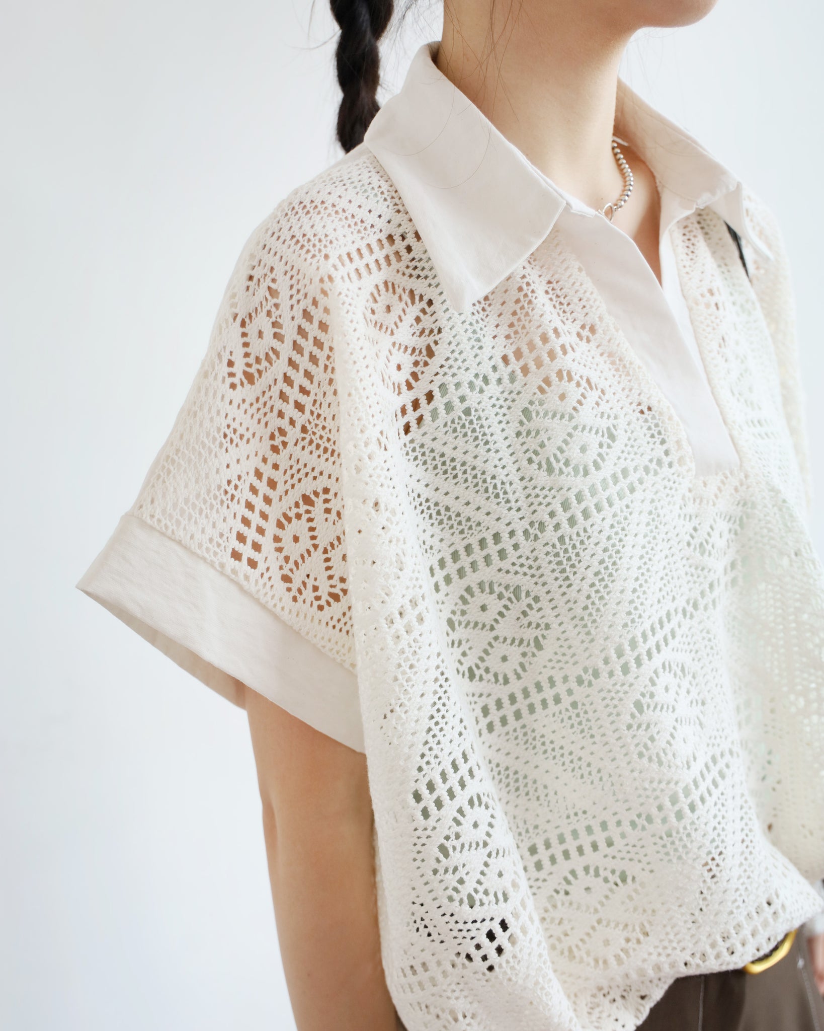 Ruched Lace Blouse (2 colors)
